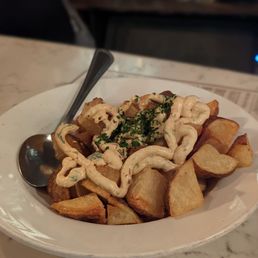 Bin22 signature dishes Tuna CrudoMarinated Steak SkewersPatatas Bravas